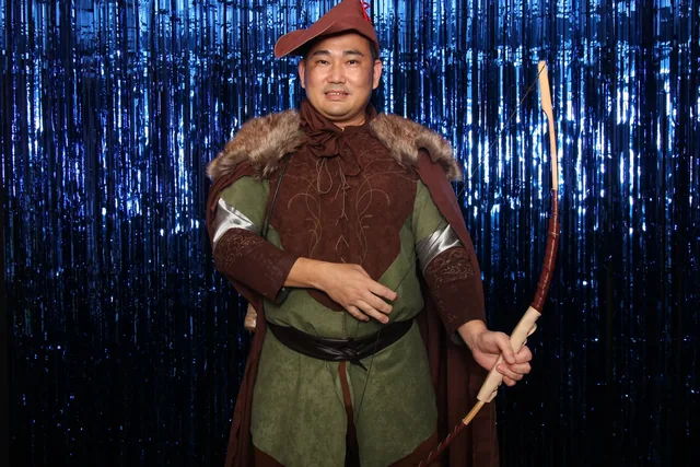 Blue Tinsel photo booth backdrop